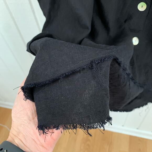 Show Me Your MuMu Shirt Top Blouse Short Sleeve John’s Button Down Black Sz XXL - Picture 5 of 9